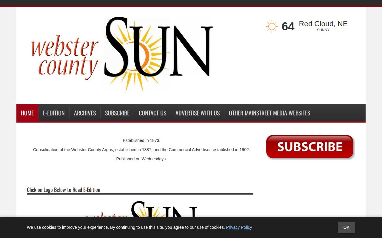Webster County arrest-news source, Webster County Sun publication page