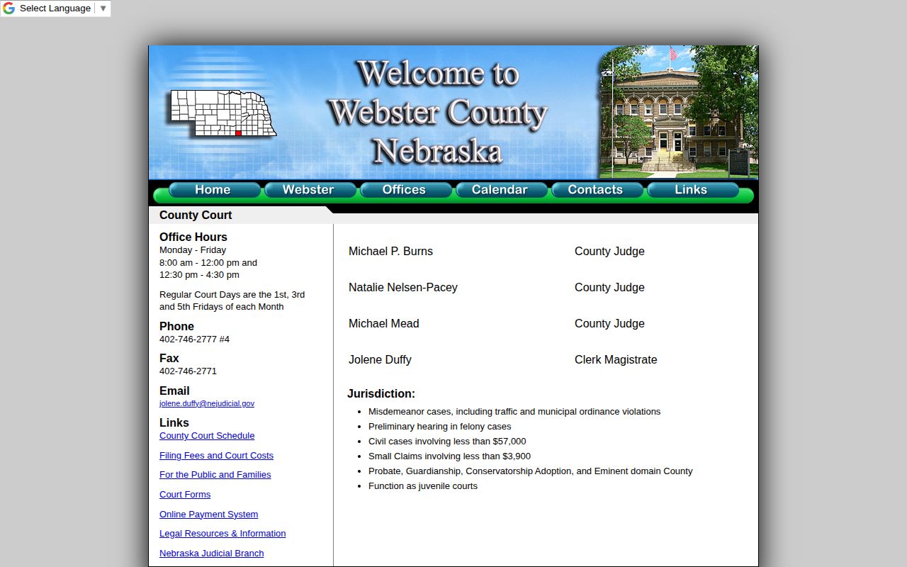 Webster County Court record and disposition source